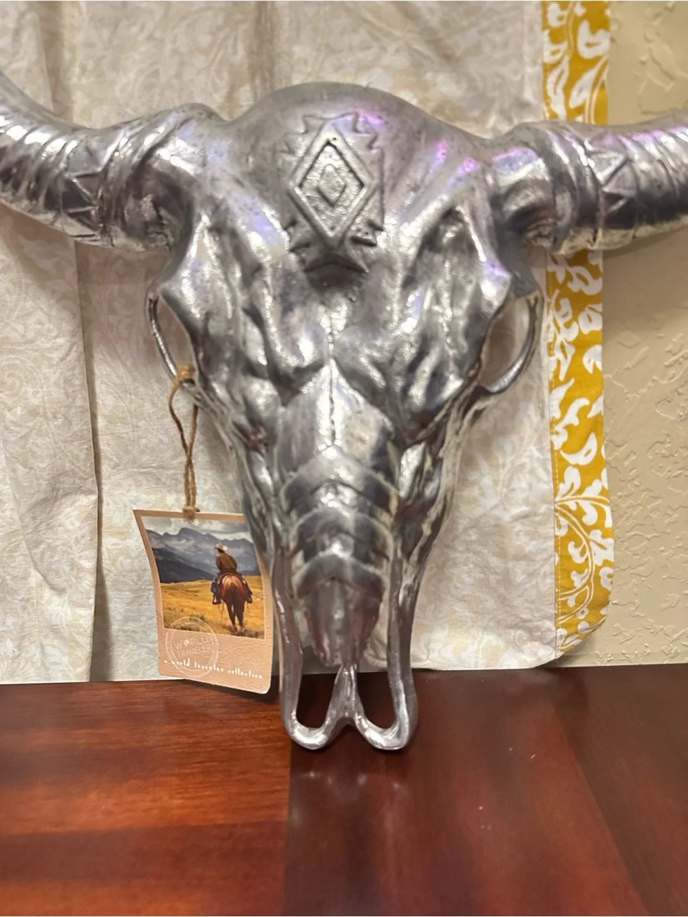 Ashland metallic Western Theme Steer skull wall art Shiny Silver Finish